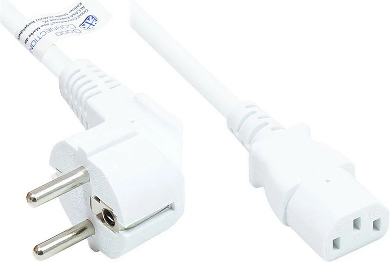 Kabllo rryme GoodConnections P0130-W018, Schuko (CEE7/7) në IEC C13, 1.8 m, 10 A, e bardhë