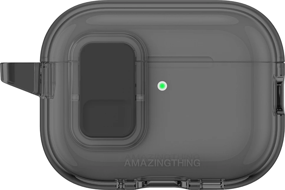 Mbështjellës për kufje, AmazingThing, Minimal Case për AirPods Pro 3, me karabinë, TPU, i zi