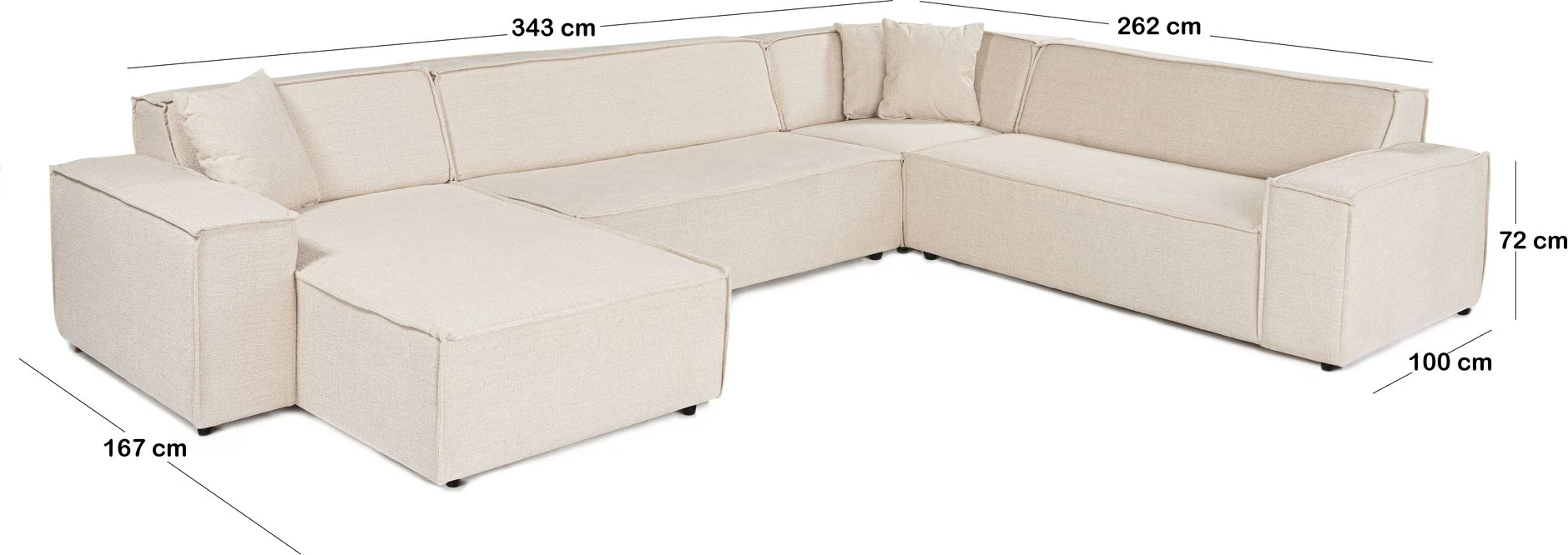 Kënd-sofë Atelier del Sofa, Puzzle Corner (Chl-02-C-2R), bezhë