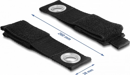 Rrip Velcro DeLOCK 260 x 38 mm, 5 copë, i zi