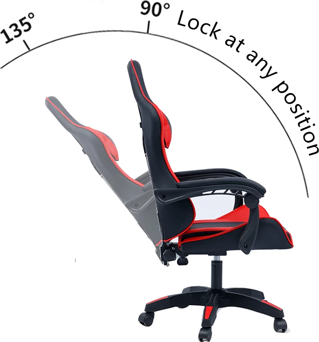 Karrige për gaming William, e zezë/e kuqe