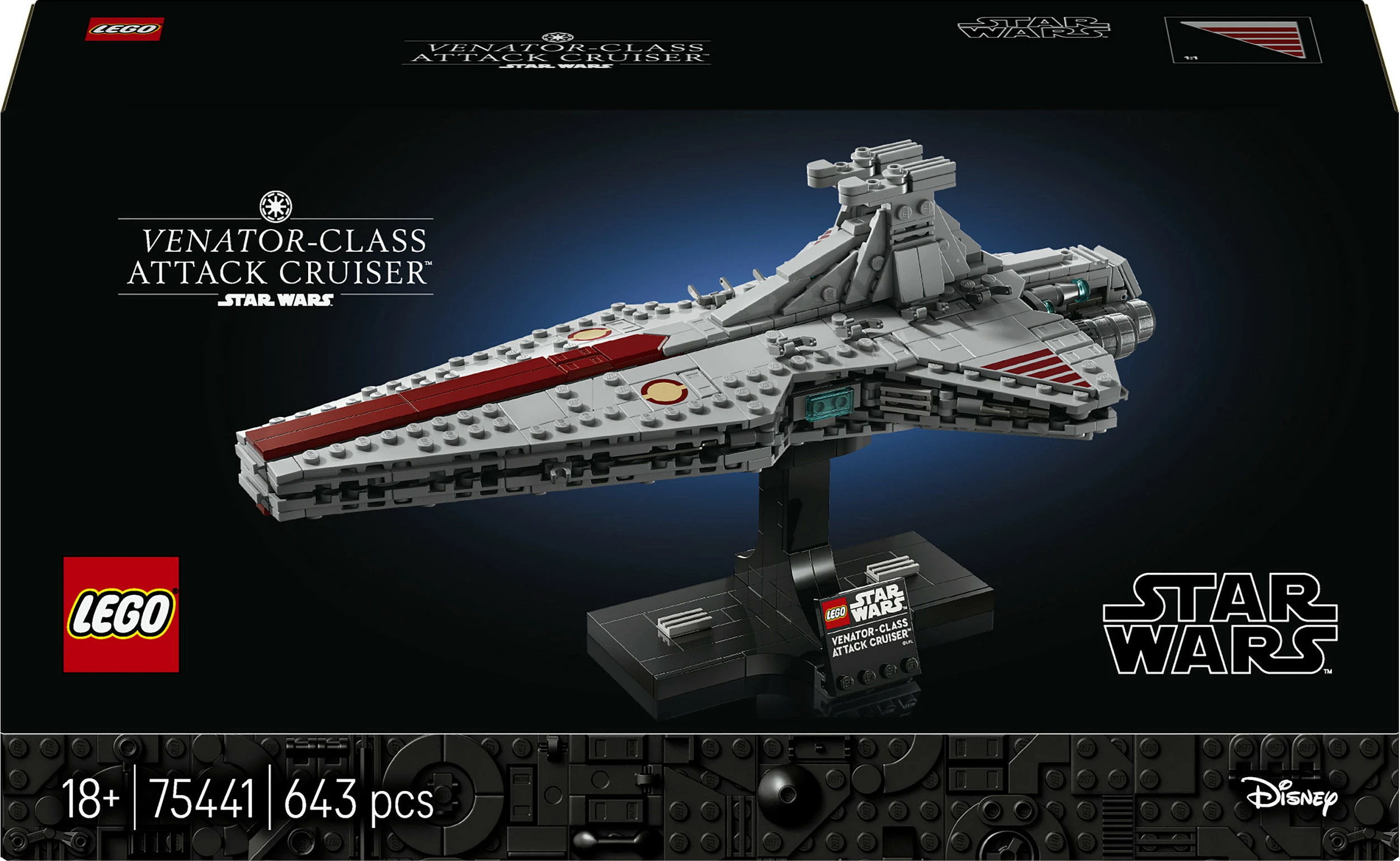 Set ndërtimi LEGO Star Wars Venator-Class Attack Cruiser 75441, 643 pjesë, 18+, shumëngjyrësh