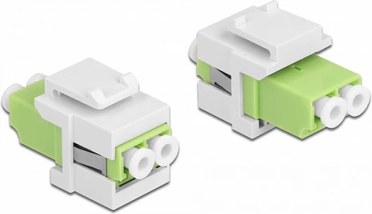 Modul Keystone DeLOCK LC Duplex femër-në-femër, i sheshtë, jeshil/bardhë