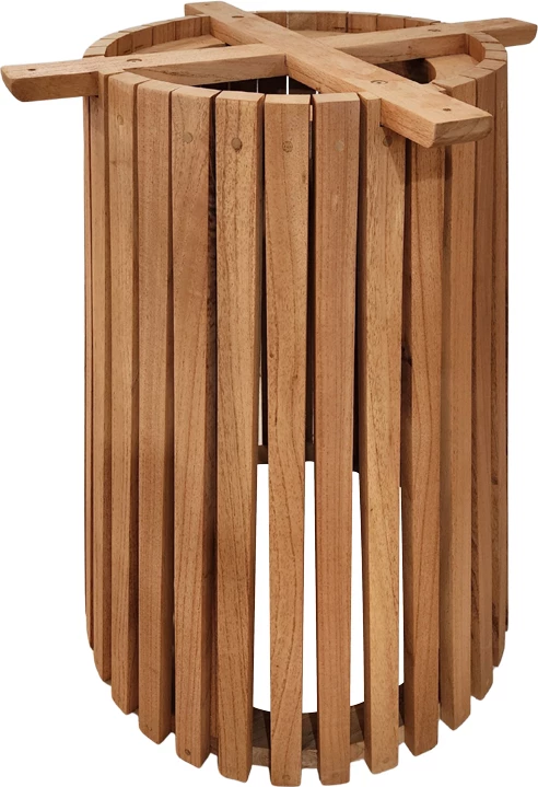 Bazë tavoline për përdorim të brendshëm, dru mindi natyral, D60x75cm