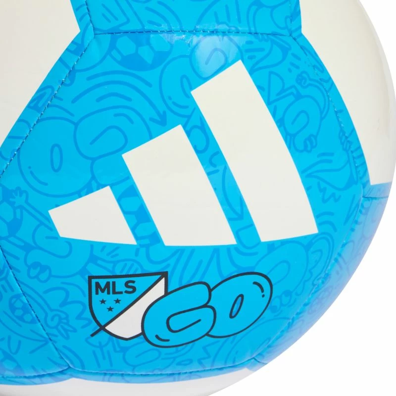 Top futbolli adidas, bardh e kaltër [Madhësia: 5]