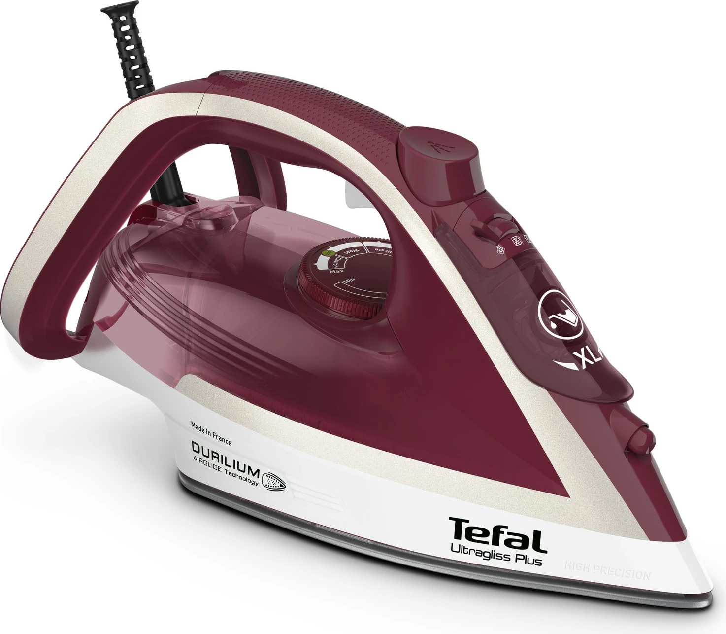 Hekur me avull Tefal Ultimate Pure FV6810, 2800 W, 0.27 L, e kuqe, argjend