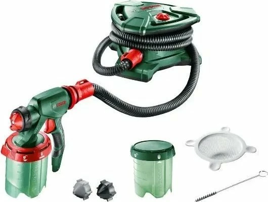 Spërkatës boje Bosch PFS 7000, 1400 W, rezervuar 1000 ml, 700 ml/min, jeshile/kuqe, set me 2 enë boje + 3 gryka