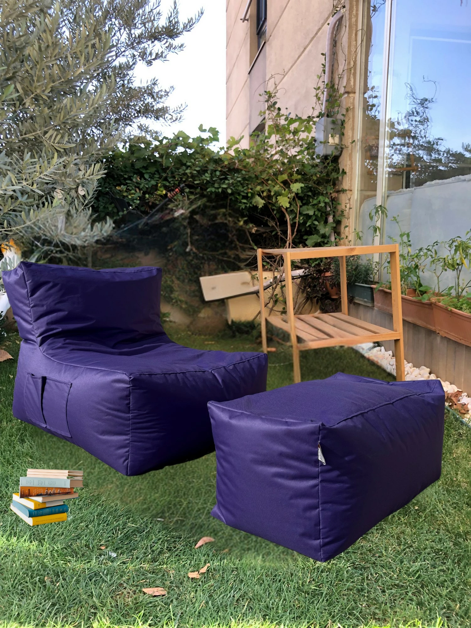 Set bean bag (2 copë), Atelier del Sofa, XXL Sedir, ngjyrë vjollcë