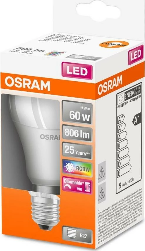 Llambë LED Osram E27 9W 806lm 2700K, me telekomandë