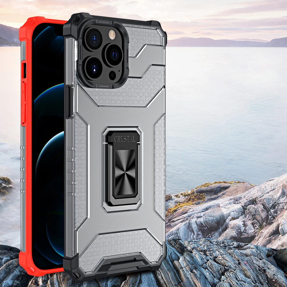 Mbështjellës Hurtel Crystal Ring Case me mbajtëse, për iPhone 12 Pro Max, e zezë