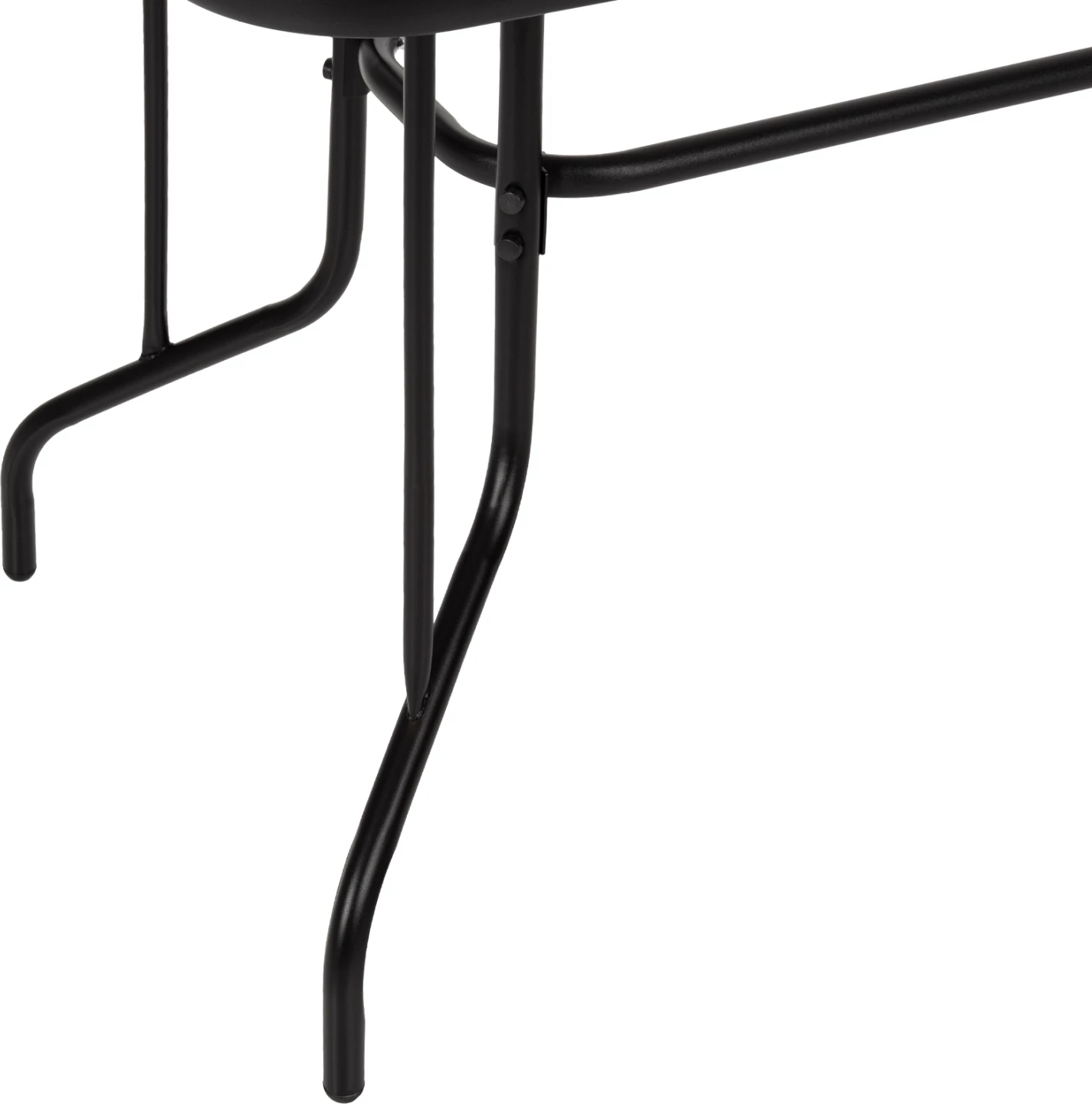 Tavolinë metalike për jashtë ADAM, e zezë, me sipërfaqe xhami të forcuar, 110x60x71 cm