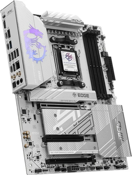 Pllakë amë MSI MPG B850 EDGE TI WIFI, Socket AM5, 256 GB, DDR5-SDRAM, e bardhë