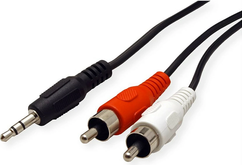 Kabllo audio ROLINE 3.5mm në 2xRCA (Cinch), 5m, e zezë