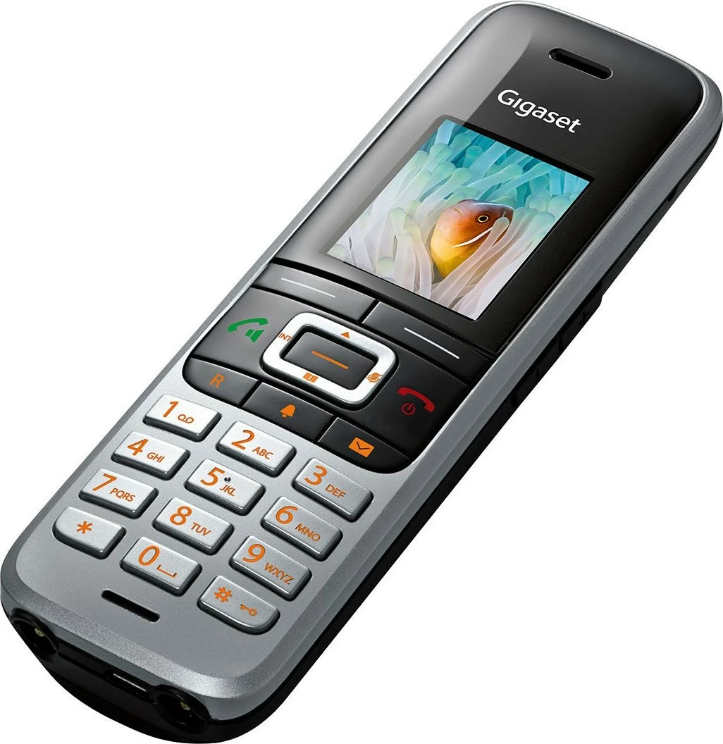 Telefon fiks pa kabllo Gigaset Premium 100, i zi/argjendtë