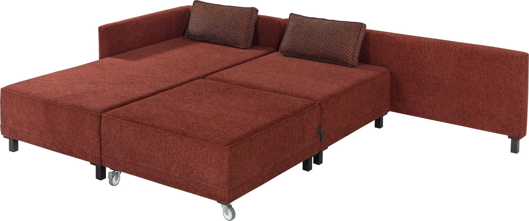 Kënd divan-krevat Atelier del Sofa, Matris majtas, ngjyrë e kuqe e errët