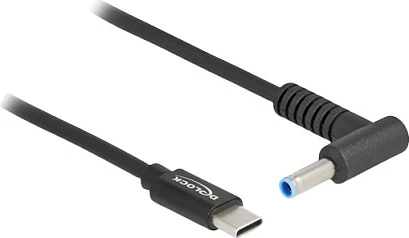 Kabllo karikimi laptopi DeLOCK USB-C në HP 4.5 x 3.0 mm, 1.5 m, 20 V 3 A, e zezë
