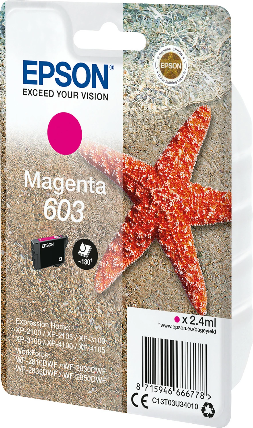 Kartush tinte Epson 603, 2.4 ml, origjinal, magenta