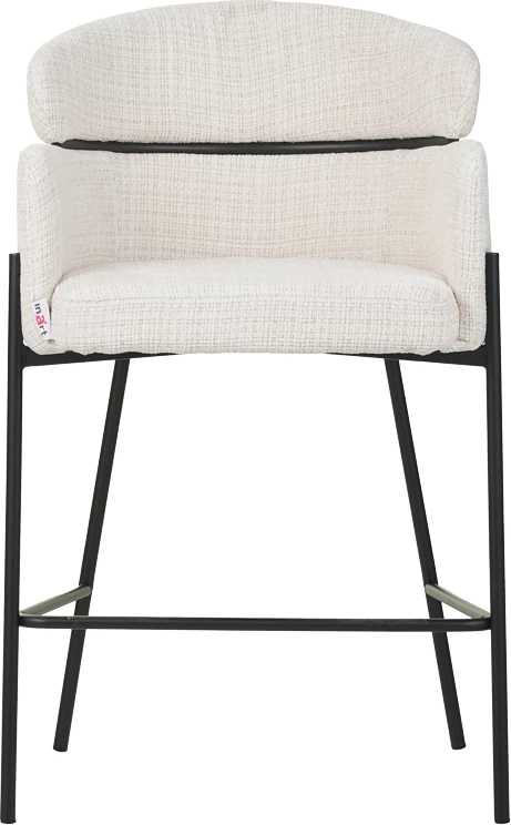 Karrige për bar Tolerse, material stof, këmbë metalike të zeza, bezhë