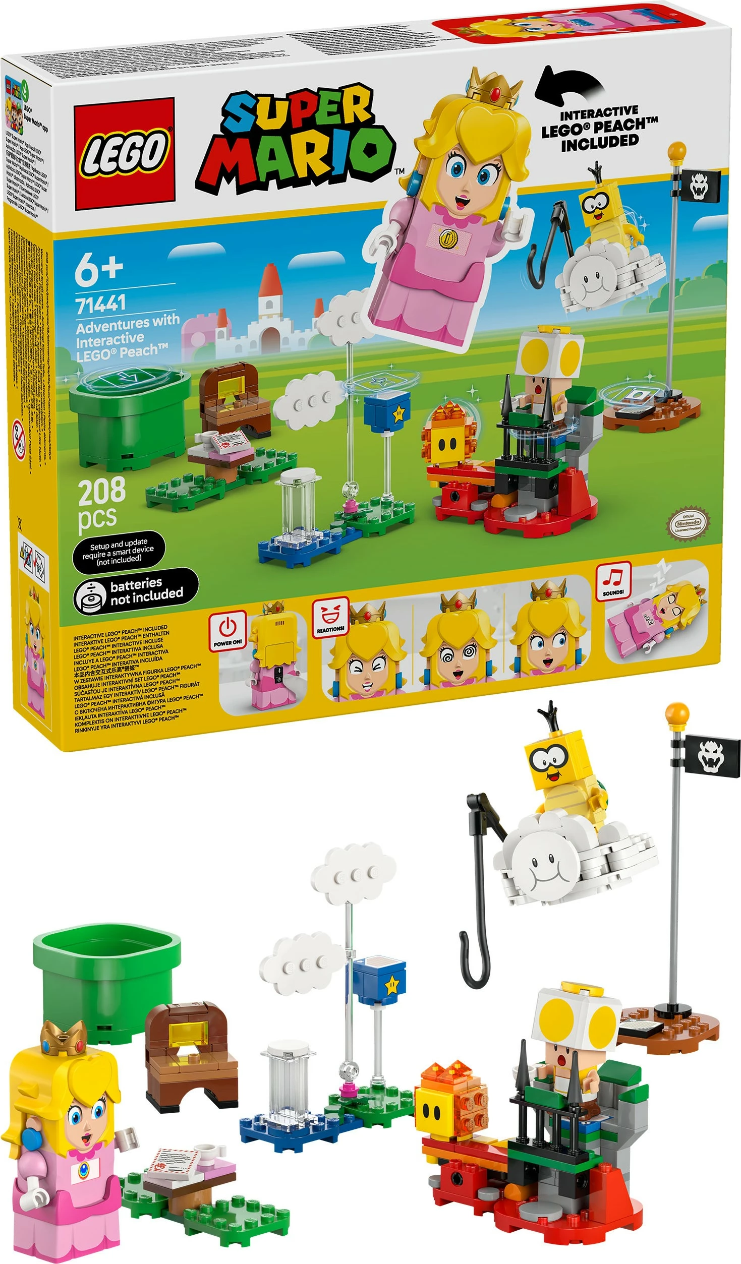 Set ndërtimi LEGO Super Mario 71441, Peach interaktive, 208 pjesë, shumëngjyrësh