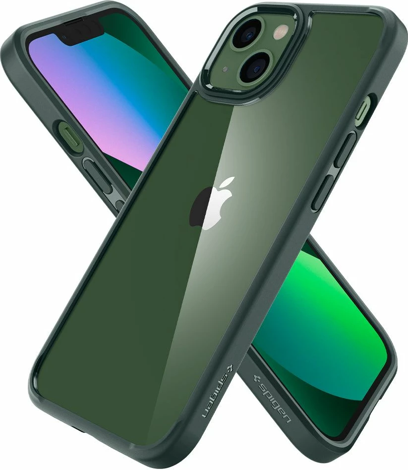 Mbështjellës Spigen Ultra Hybrid për iPhone 13, Gjelbër e errët