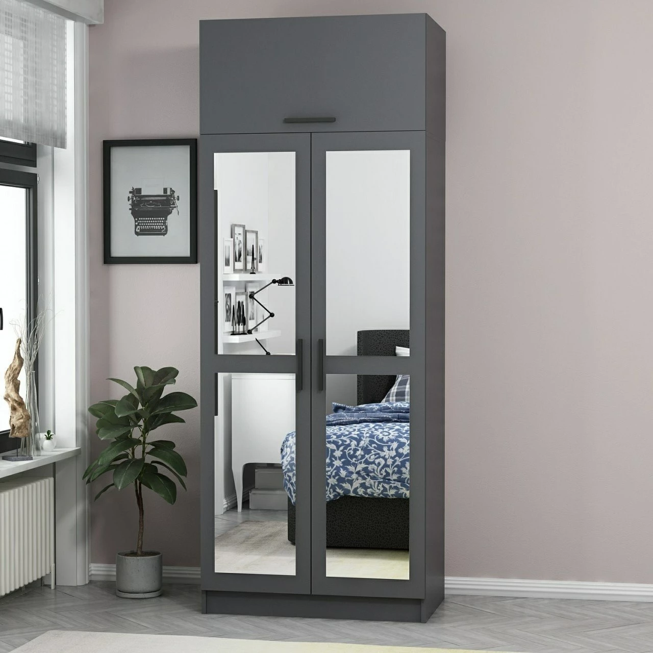 Dollap Skye Decor, ngjyrë antracit, 2224