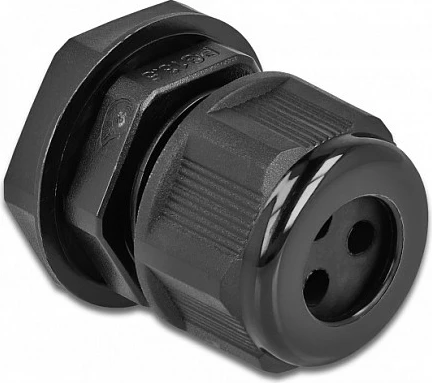 Glandë kablli DeLOCK PG13.5, 3 hyrje, IP68, për kabllo Ø4mm, 2 copë, e zezë
