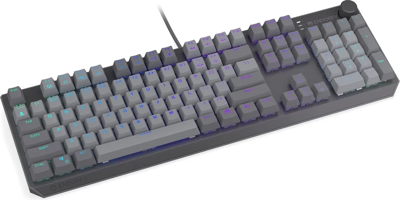 Tastierë mekanike Endorfy Thock V2, RGB, full-size, USB-C, gri