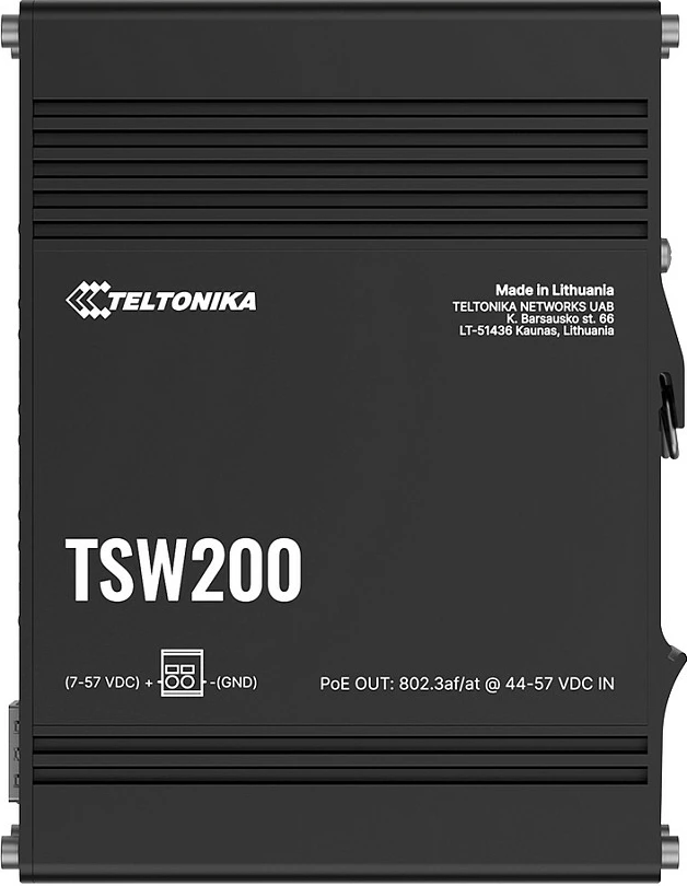 Switch industrial Teltonika TSW200, 8x Gigabit PoE, 2x SFP, montim DIN/Wall, i zi