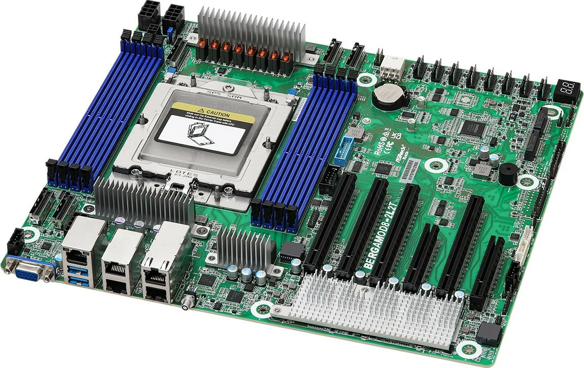 Pllakë amë ASRock BERGAMOD8-2L2T, Socket SP5, DDR5, 8x RAM slot, 4x 10Gb Ethernet