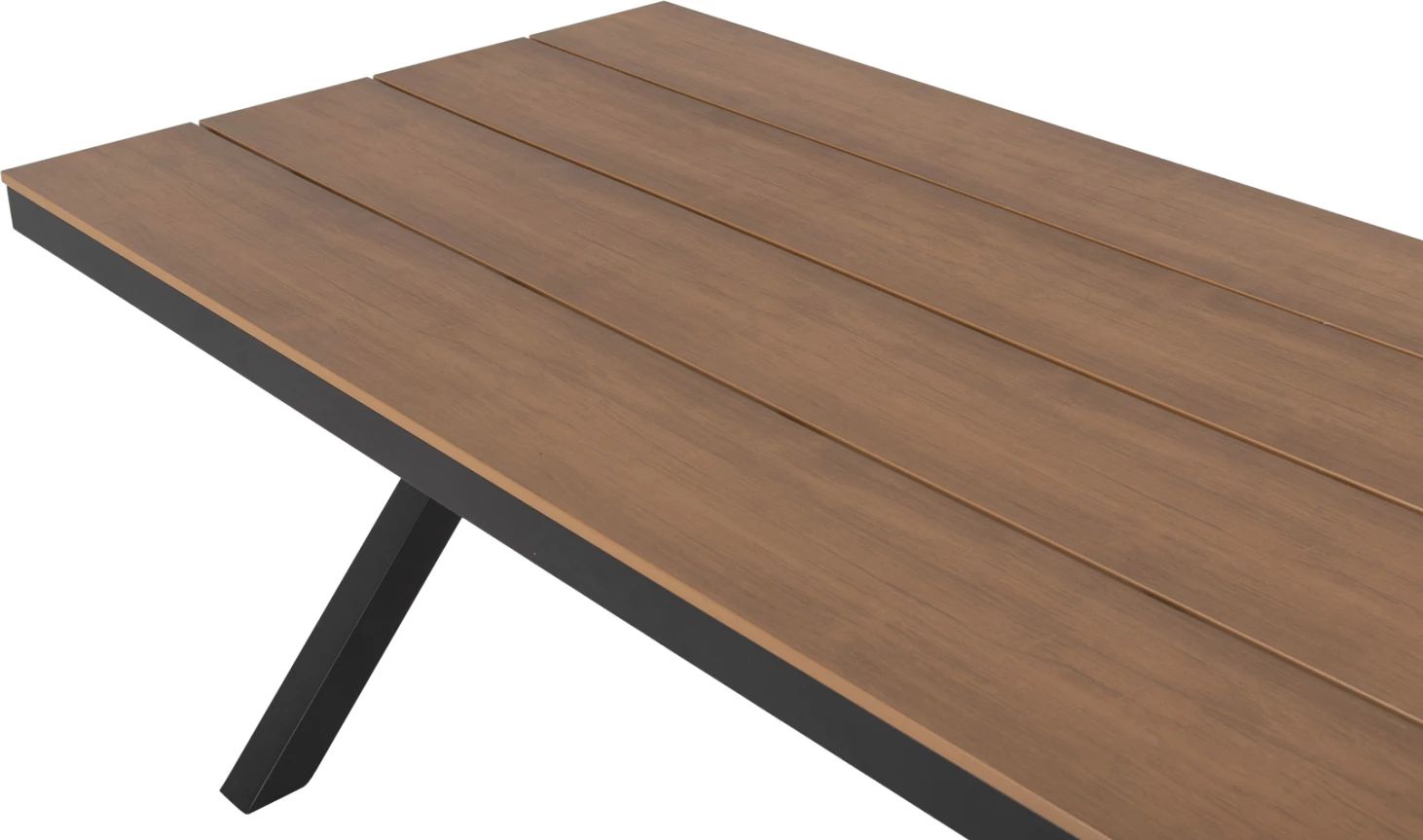 Tavolinë drejtkëndore alumini TAWNEE FH6039.01 antracit-polivud në dru natyral 219,5x89,5x73cm