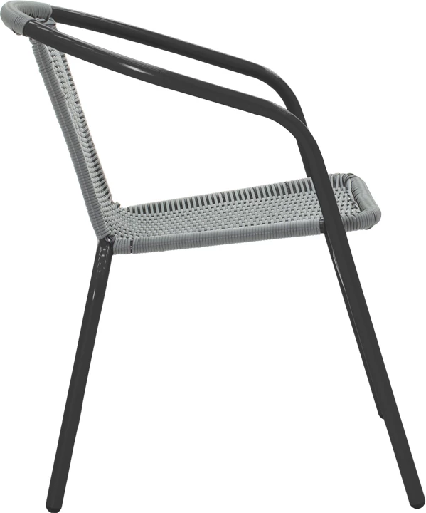 Karrige Obbi, metal i zi, ngjyrë gri, 54x56x73cm