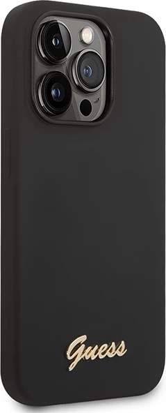 Mbështjellës Guess GUHCP14XSLSMK për iPhone 14 Pro Max 6.7", silikon, i zi