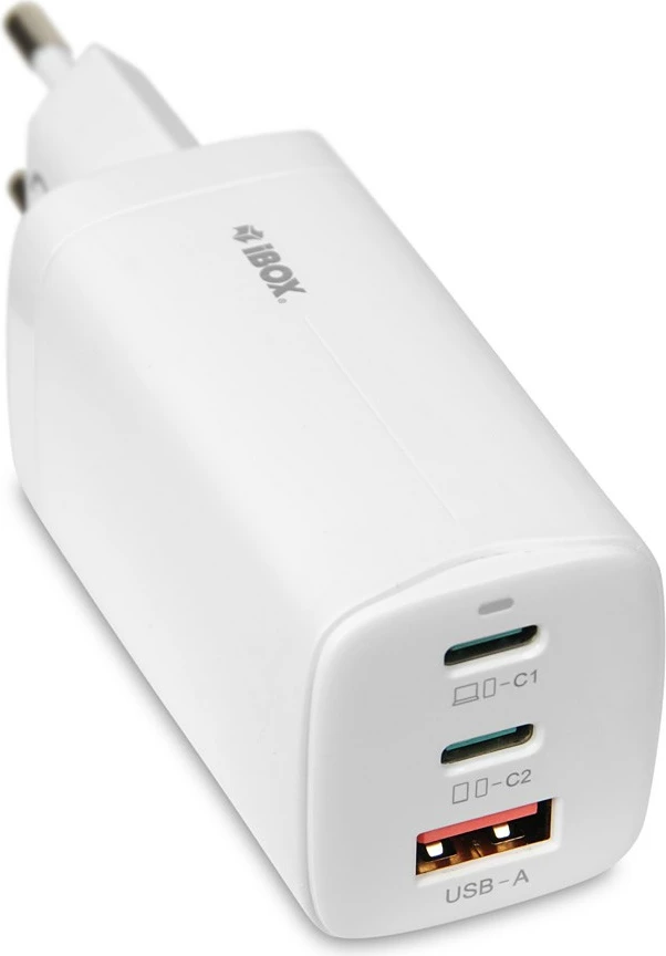 Karikues për celular iBOX C-65, 65W, i bardhë 