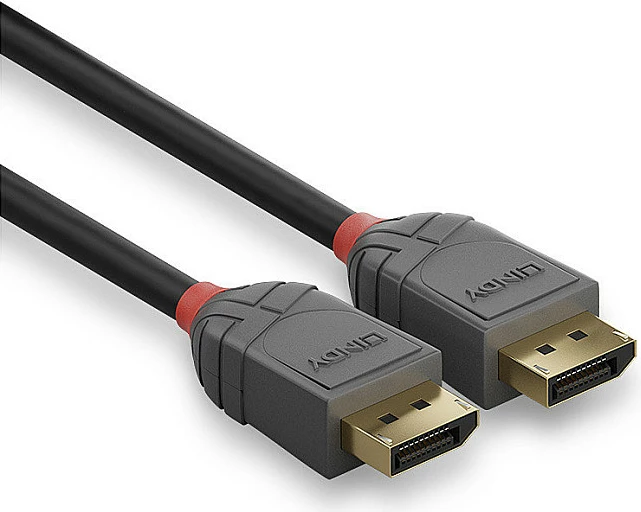 Kabllo DisplayPort LINDY Anthra Line DP 1.4, 1m, 8K@60Hz, e zezë/gri