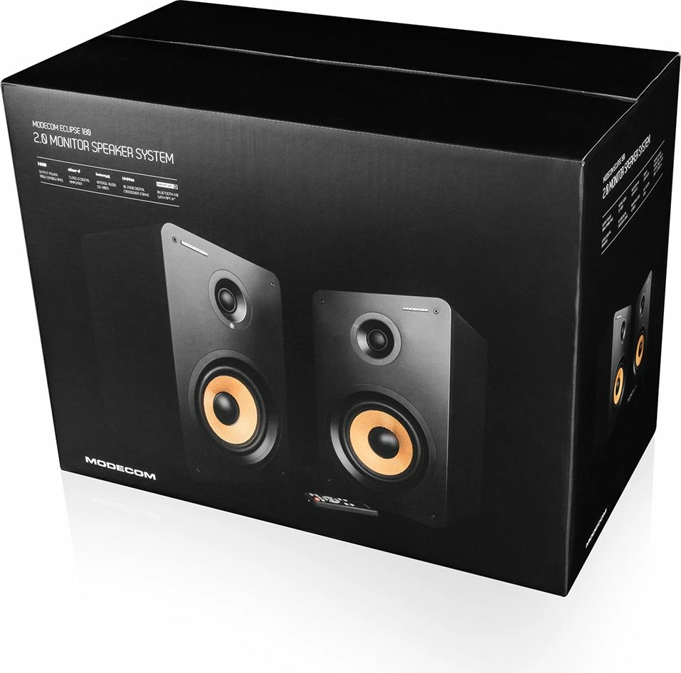 Altoparlantë Modecom Eclipse 180 G-F-HF180-ECLIPSE180 180W RMS Bluetooth 4.0 AptX, set 2.0, të zeza