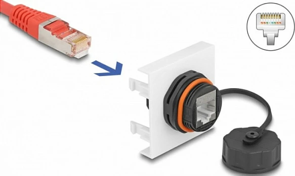 Modul rrjeti DeLOCK Easy 45 RJ45 Cat6a, 45x45 mm, S/UTP, i zi