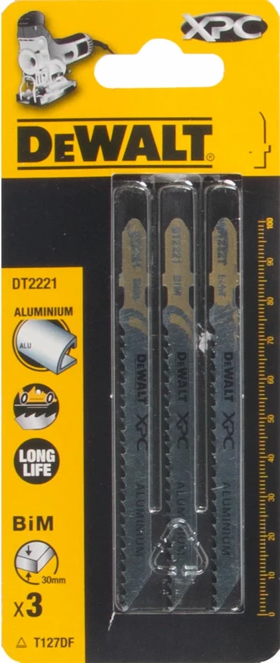Teh për sharrë dekupazhi, DeWalt DT2221, 100 mm, prerje e shpejtë për alumin deri 15 mm, set 3 copë
