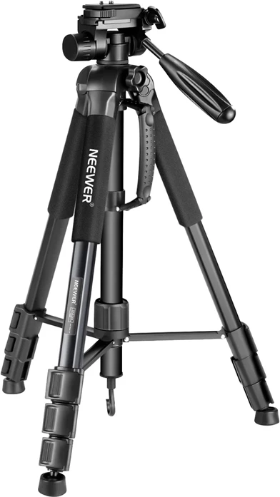 Tripod kamerash 2-në-1 Neewer SAB264, alumin, kokë panoramike 3-drejtimshe 360°, 53-177 cm, max 4 kg, me çantë, e zezë