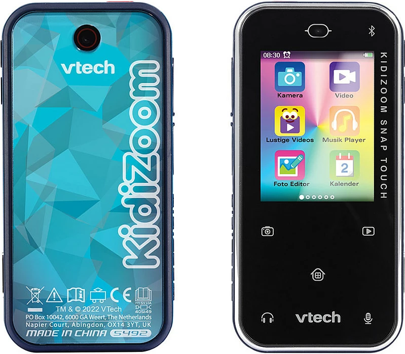 Celular për fëmijë VTech KidiZoom Snap Touch, ekran me prekje 2.4", kamerë 2MP, Bluetooth, MicroSD, i zi