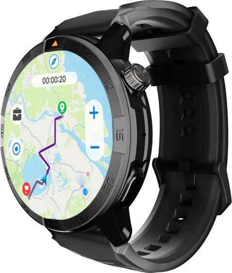 Smartwatch AGM Legion Pro 24166, GPS, harta offline, 5ATM, IP67, MIL-STD-810H, AMOLED 1.43\" 60Hz, Bluetooth thirrje, set me 2 rripa (portokalli neon + zi), i zi