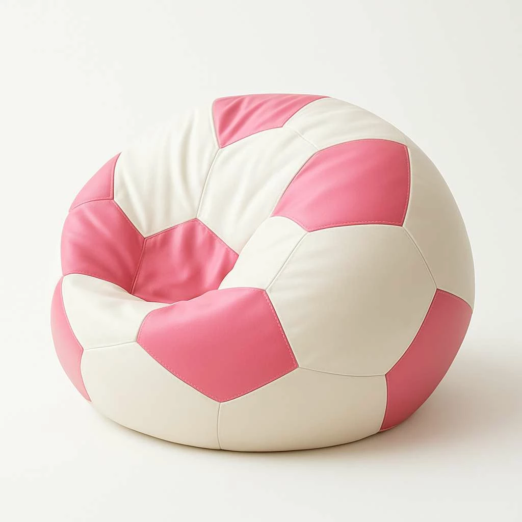 Qese ulëse Atelier del Sofa, futboll i vogël, e bardhë dhe rozë