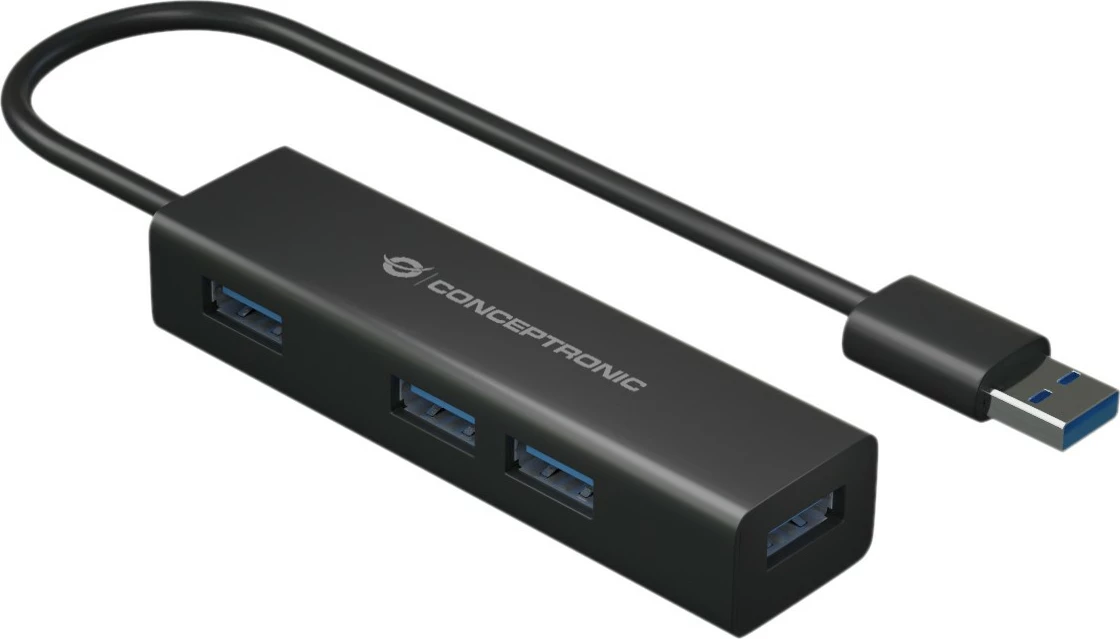 USB hub Conceptronic 4 porta, USB-A 3.0/C, i zi