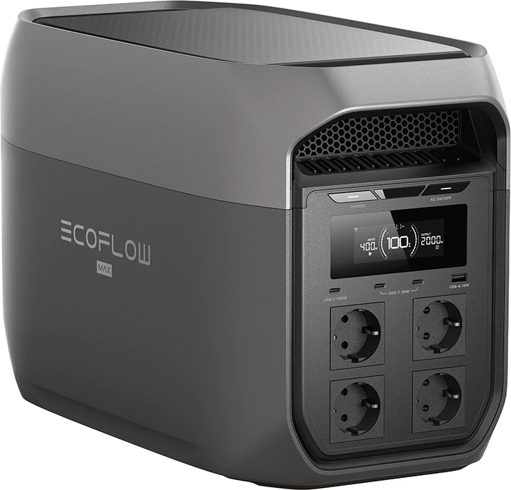 Stacion energjie portativ, EcoFlow DELTA 3 Max 2048 Wh 2400 W 4x AC UPS Wi‑Fi Bluetooth, e zezë/gri