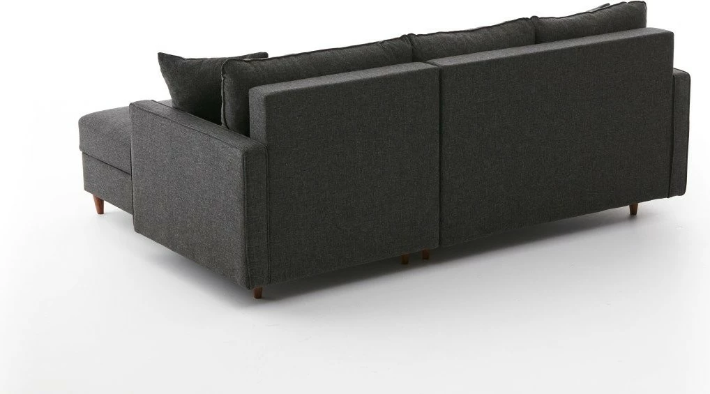Këndare Eva, ngjyrë antracit, me pouf, Atelier del Sofa