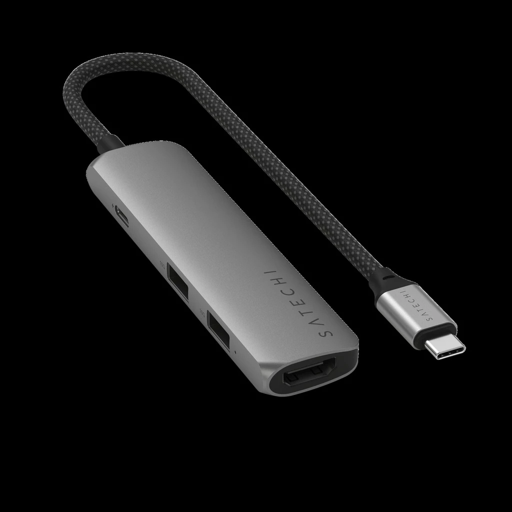Satechi 4-in-1 USB-C Slim Multiport Adapter 4K - Space Grey