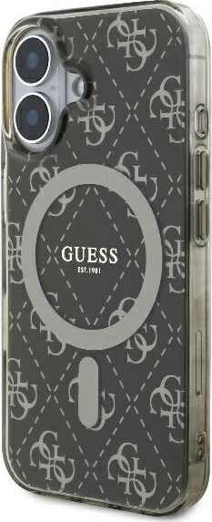 Mbështjellës Guess IML 4G Background MagSafe për iPhone 16, Kafe