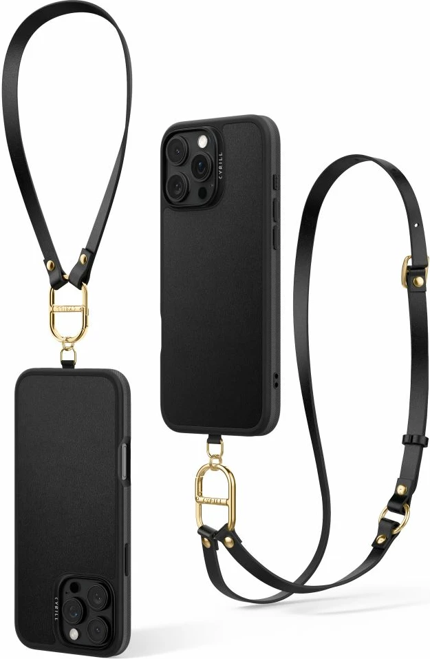 Mbështjellës Spigen Cyrill Classic Charm MagSafe për iPhone 16 Pro, i zi, me rrip