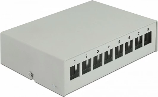 Patch panel DeLOCK Keystone 8-Port, metal, gri