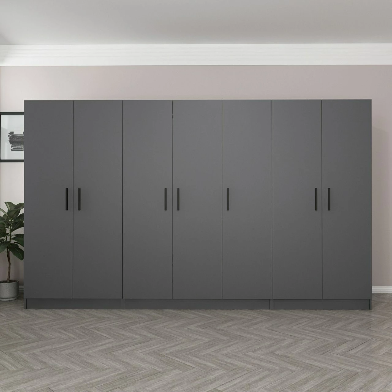 Dollap garderobe, ngjyrë antracit, Skye Decor, 315x210x52cm