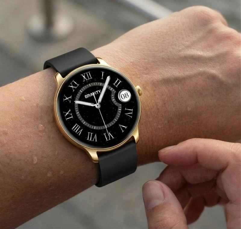 Smartwatch për femra Gravity GT31-2, ari, set me rrip dhe byzylyk